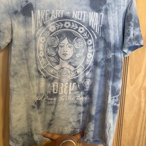 Obey White and Blue Art Print Tee